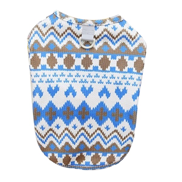 Pet Harness Clothes Stylish Geometric Pattern Breathable Dog Clothes Pet Vest for Spring and Summer Walking Blue XXL