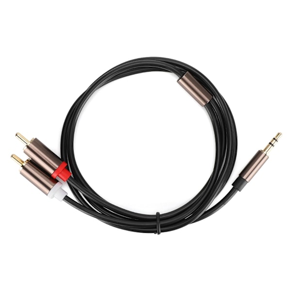 Audio Højttalerkabel Computer Subwoofer Kabel Telefontilbehør 2-i-1 3,5 mm Han til 2RCA 1-meter{ad} 0.1