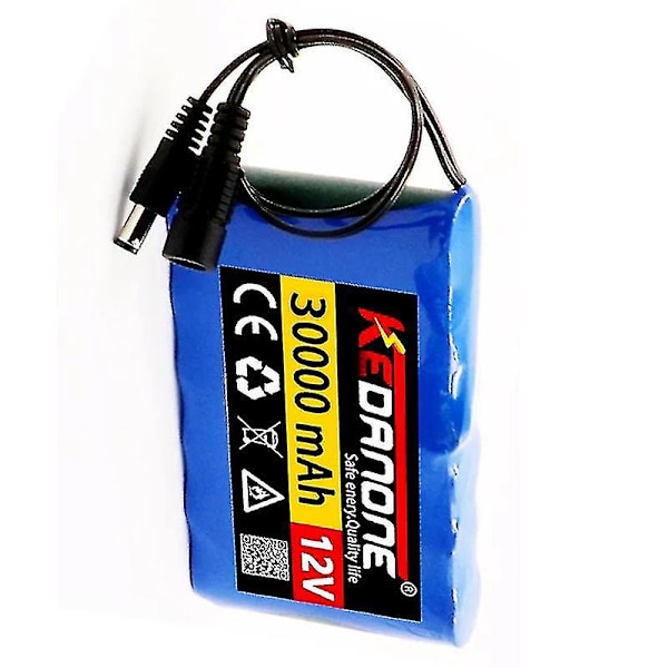 Ny Portabel Super 12v 30000mah Uppladdningsbart Litiumjonbatteri Kapacitet Dc 12.6v 30ah CCTV Cam Monitor + Laddare