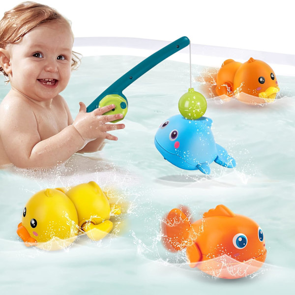 Badleksaker Magnetiska Fiske Spel Spädbarn Baby Badtid Uppdragning Simning