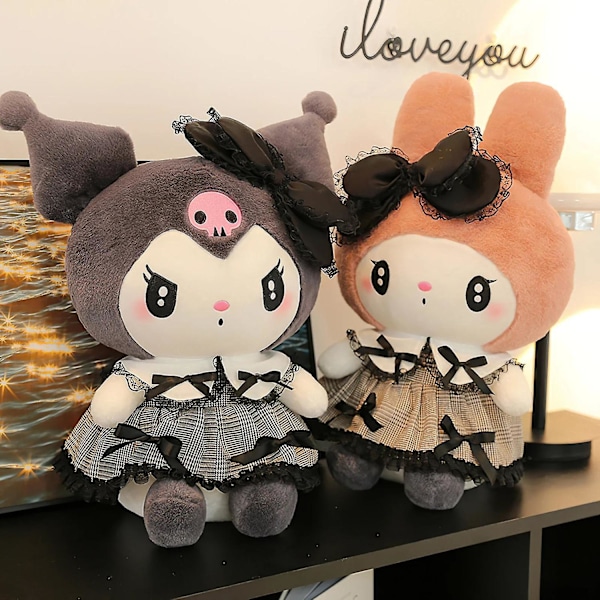 25cm Sanrio Kuromi My Melody Plys Legetøj Stor Størrelse Kawaii Gotisk Lille Djævel Plys Dyr Bløde Fyldte Klude