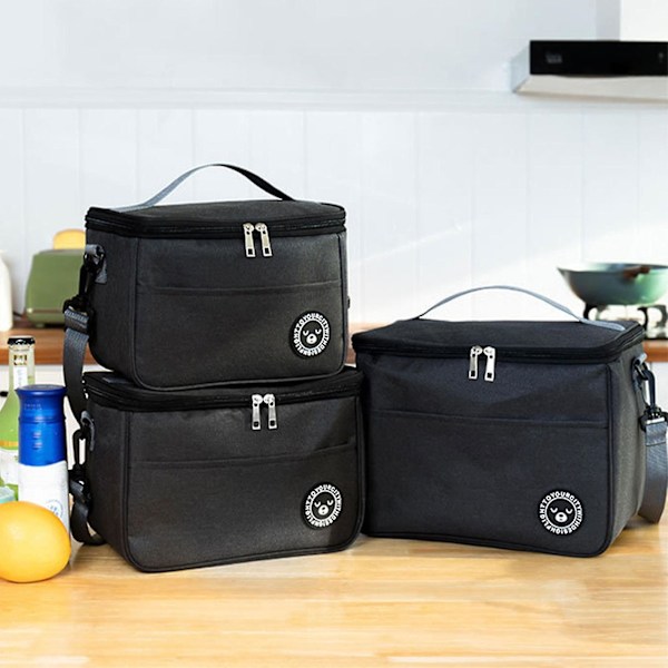 Lunch Bag Food Cooler Bags Multifunktionell Behållare Tote Case För Kontor Arbete Skola Strand Resa Navy Blue S