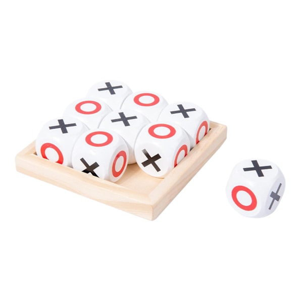 Tic TAC Toe Board Game Coffee Table Game Family Children Puzzle Game Fun Handmade Noughts and Crosses for Kids Adult Backyard