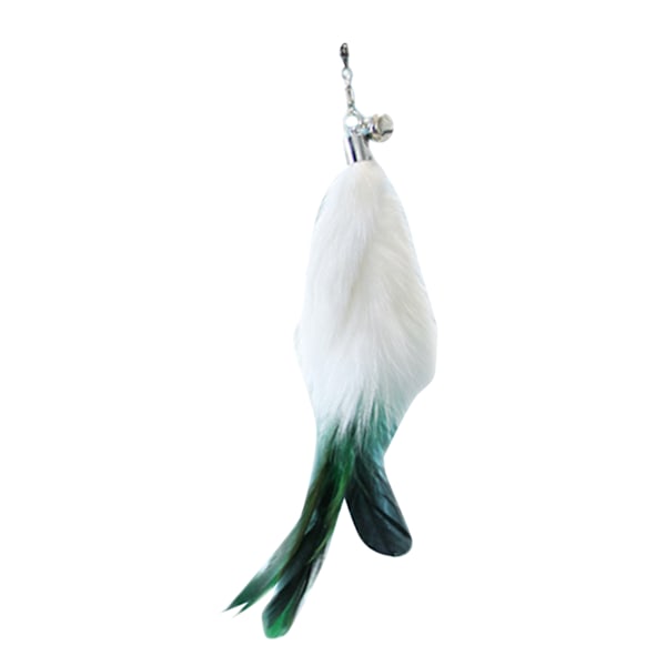 Cat Teaser Toy Reduce Boredom Funny Interactive Kitten Teaser Toy with Feather and Bell for Pet Supplies White Fox Replacement Head