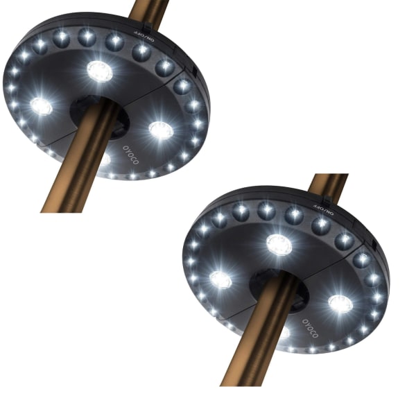 2st Paraply Lights 3 Ljusstyrka Mode 28 LED(blank svart/vit)