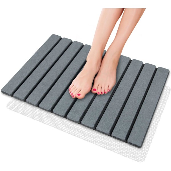 Kivimatto, kokoontaitettava luonnollinen piimaa liukumaton nopeasti kuivuva erittäin imukykyinen 60 x 39 cm suihkumatto kylpyhuoneeseen kotiin keittiöön