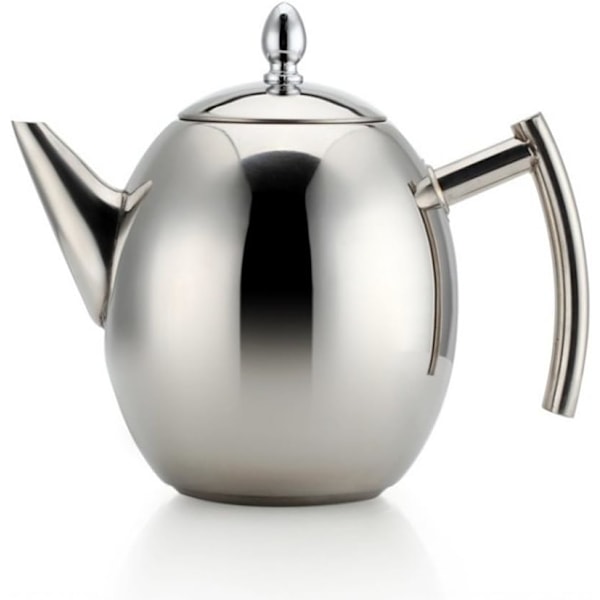 Tekande sæt med infuserfilter og låg i rustfrit stål