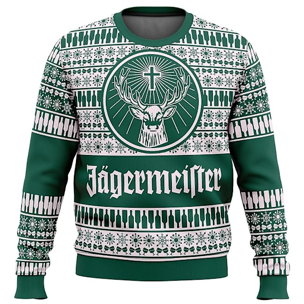 Jagermeister Grim Juletrøje Gave Julemand Pullover Herre 3d Sweatshirt Og Top Efterår Og Vinter Tøj qd bedst