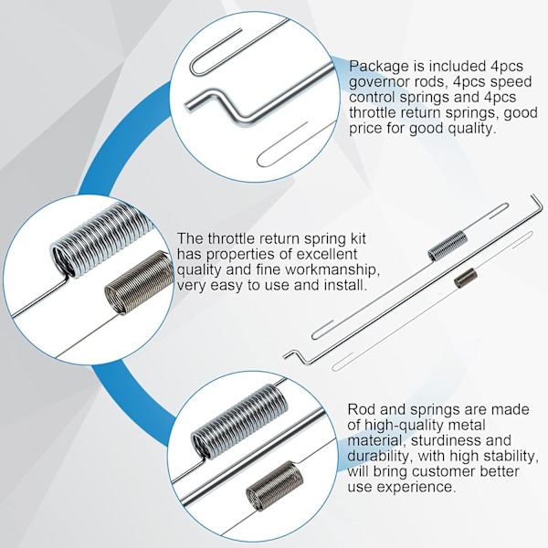 21 stk. gasspjæld returfjeder forbindelsessæt, fartpilot forbindelsessæt fjederforbindelsessæt til Honda GX140 GX160 GX200 GX210 168F 170F