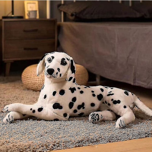 Livagtig plysdyr hundedukke plys dalmatiner hund Dalmatian lying down 50cm