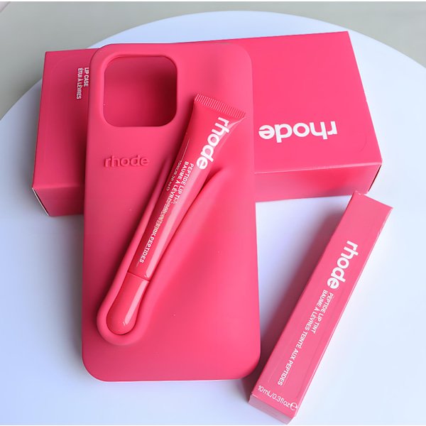 rhode 2-i-1 silikone etui med lipgloss holder, beskyttende mobil etui kompatibelt med iPhone, tilgængelig i (9 farver) Vandmelon rød Watermelon red iphone14ProMax