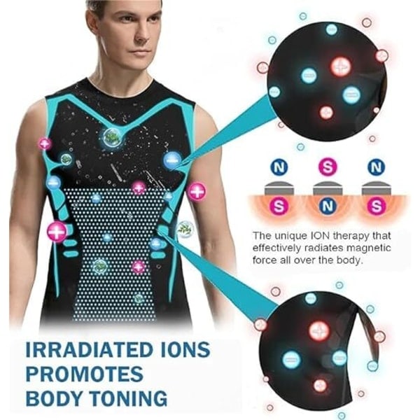 Ionic Shaping ærmeløs skjorte, vest i is silkestof sort L