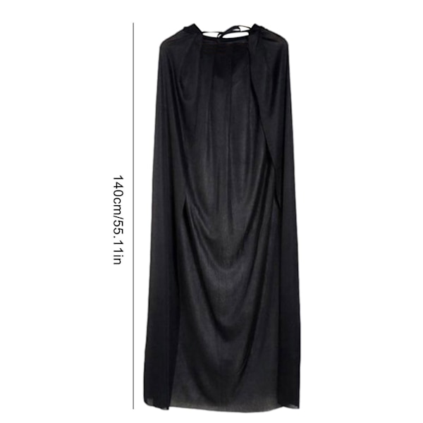 Halloween Kappe Kåbe Middelalderlig Reversible Til Cosplay Jul Vampyr Dracula Festival Black 140cm