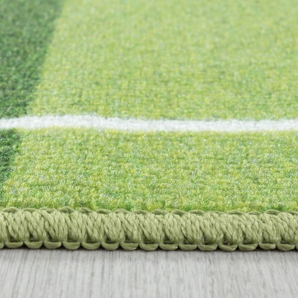 Barnmatta Kort Lugg Fotbollsplan Design Baby Barnkammare Lekrum Mjuk Tvättbar Rektangulär Pojkar Grön
