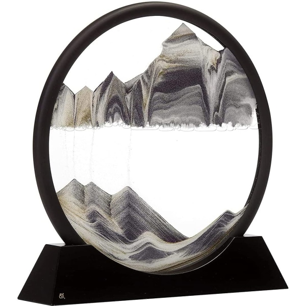 Quicksand Art 3D Round Glas Quicksand Landscape, 7 tum 7 inch