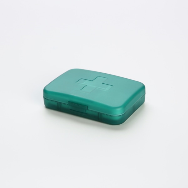 2 x 6 fack pillerboxar resor medicin organisatör bärbar green
