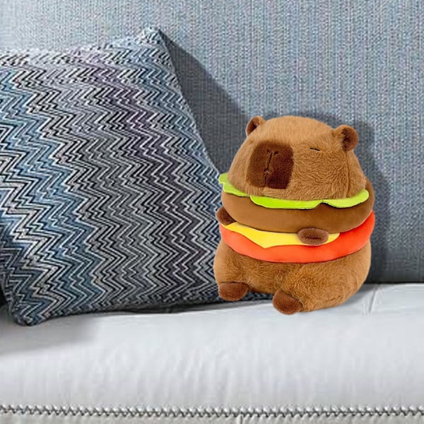 Mjuk hamburgare Capybara Capybara Figur Bil Bekväm Sovrum Capybara Docka Mjuk för Flickor Pojkar Barn Barn Tonåringar Vuxna