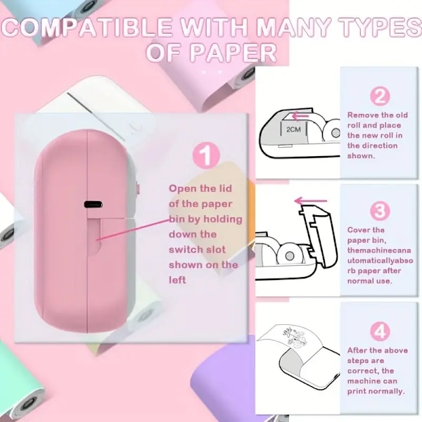 Minifotoprinter til iPhone/Android til gaver, studier, arbejde og fotos