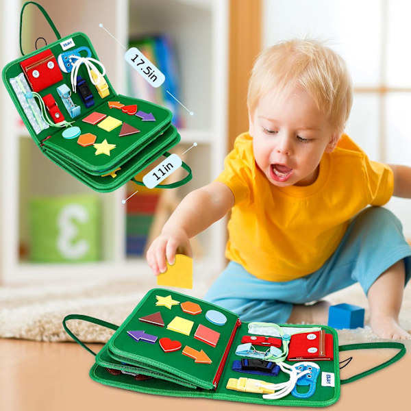 Montessori Aktivitetsbräda för Småbarn, Sensorisk Bräda Pedagogiska Aktiviteter för att Lära Finmotorik, Presenter till Flickor Pojkar Småbarn