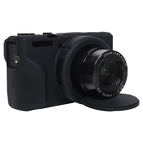 Blødt silikoneetui med linsebeskytter til Canon PowerShot G7 X Mark III / G7X3{ad} Svart