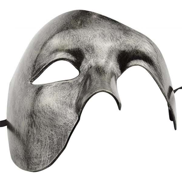 Dekorativ halvansiktsmask Plast ögonmask Halloween ansiktsmask Silver