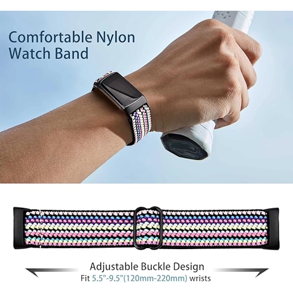 Elastiska Armband, Kompatibla med Fitbit Charge 5/Fitbit Charge 6 Armband för Män och Kvinnor, Andningsbara och Justerbara E