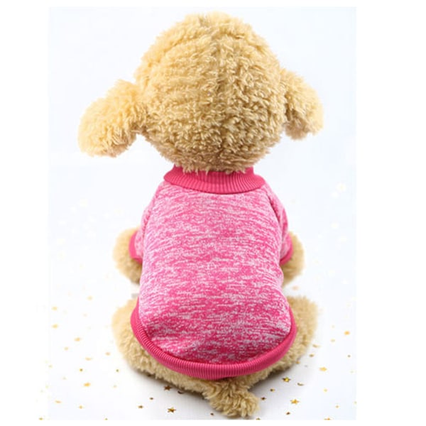 Hundegenser Efterår Vinter Fashionable Sød Varm Hyggelig Komfortabel Strikket Kæledyr Fleece Sweater Til Daglig Brug Udendørs Fest Rose Rød XXL