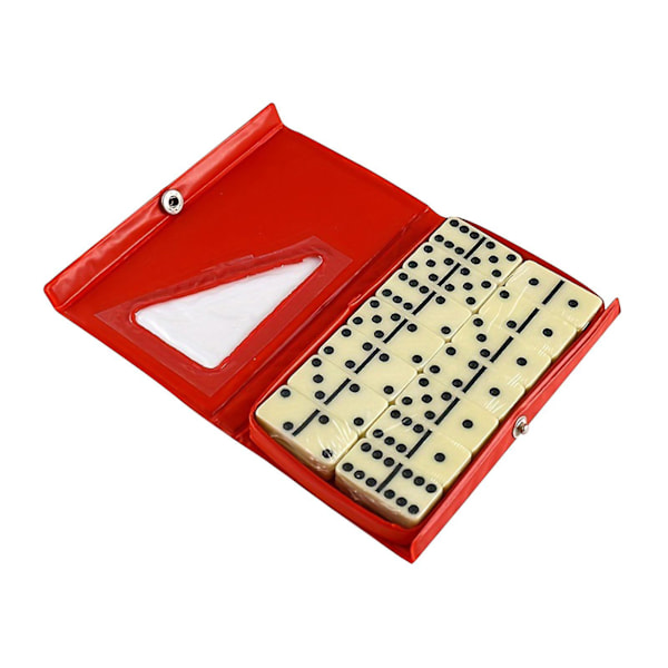 Dominospel pusselspel aktivitet resespel roligt klassiskt blockspel för barn Red 15.4x9.3cm