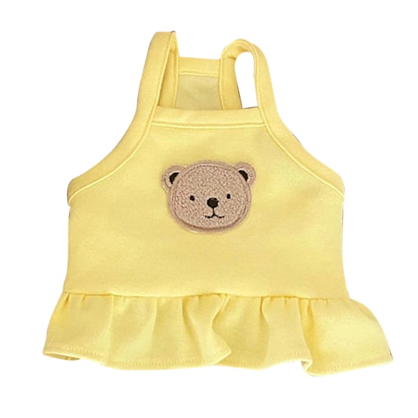 Dog Shirt Skirt Soft Breathable Cute Sleeveless Puppy Dress for Pomeranian Teddy Cat for Spring Summer Yellow L