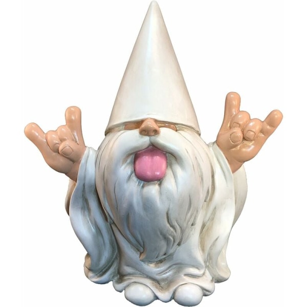 An elf with a tongue, this garden gnome will rock your magical miniature world (12 cm high)