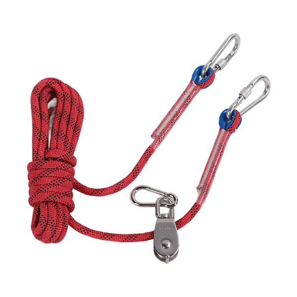 Hunde Bindekabel Reflekterende 360 Graders Roterende Trisse Hunde Løber Kabel til Udendørs Camping Have 16,4ft Rød