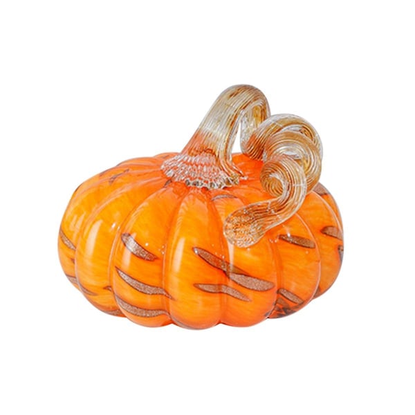 Hand Blown Glass Orange Pumpkin Figurines Crystal Pumpkin Home Decor Collectible Figurine Home Deco