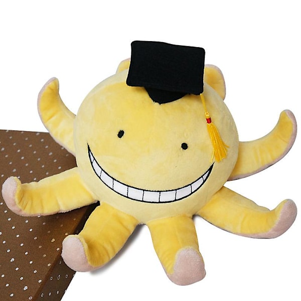 Manga Plys Koro Sensei Klasseværelse Karakter Blæksprutte Plys Legetøj Dukke Sjov Stoppet Gul Tegneserie Kastepude Samling Gaver (15cm)