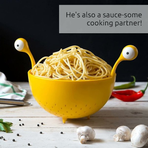 Durkslag för att rinna av pasta (gul)