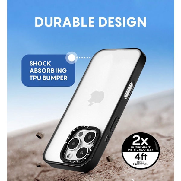 CASETiFY Kompakt iPhone 16 Pro Max Skal [1,2 m Fallskydd enligt militär standard/Slim/Lättvikt] - Color Cloud - Klar Svart