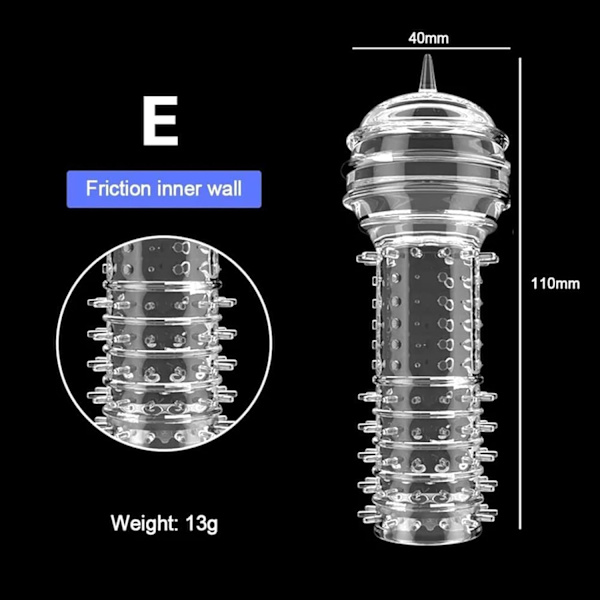 Wolf Spike Crystal Sleeve - Manlig Bärbar Vuxenleksak - Fem Stilar för Manlig Förbättring för Sensorisk Stimulering{ad}