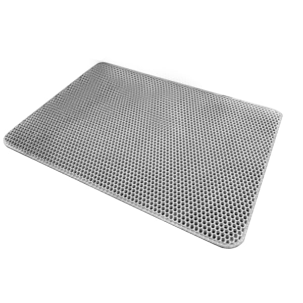 Cat Litter Mat Waterproof Double Layer Collapsible Spill Proof Cat Litter Mat for Indoor Gray 40x50cm / 15.7x19.7in (webbing)