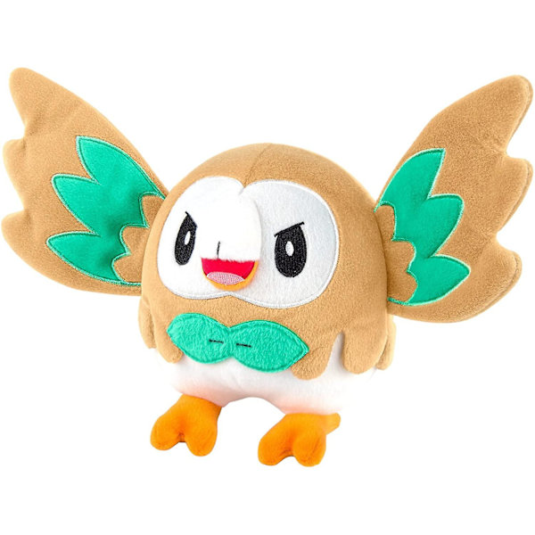 Rowlet 8 tum plyschleksak - Wings Out Rowlet Pose