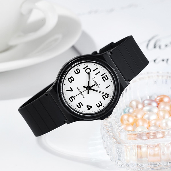 Klocka pojkar flickor, armbandsur pojkar analog, armbandsur barn, analog kvartsklocka med armbandsur gummi vattentät utomhussporter