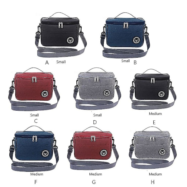 Lunch Bag Food Cooler Bags Multifunktionell Behållare Tote Case För Kontor Arbete Skola Strand Resa Grey S