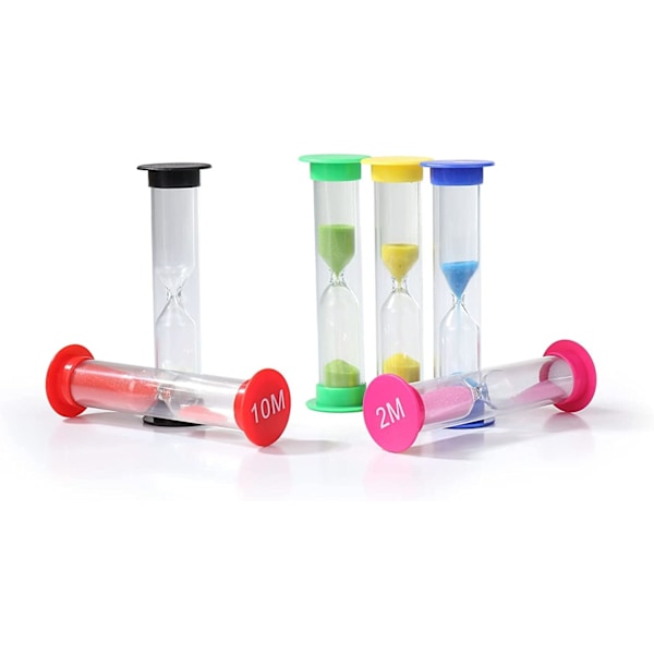 Timeglas - 30 sek., 1 min., 2 min., 3 min., 5 min., 10 min. - timeglas timer - 6 stk.