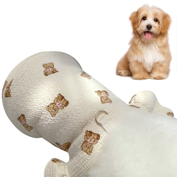 Hundleksak T-shirt Mjuk Andningsbar Liten Hundkläder för Teddy Bichon Katt för Vår Sommar Beige S