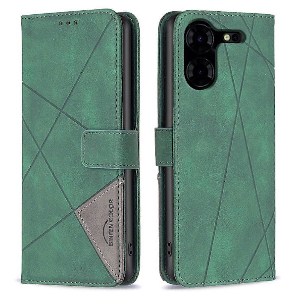 BINFEN COLOR BF05 Kotelo TECNO Pova 5 Pro 5G:lle PU-nahkainen Käännettävä Jalusta Puhelinkuori - Harmaa Monivärinen【ad】 Multicolor Green
