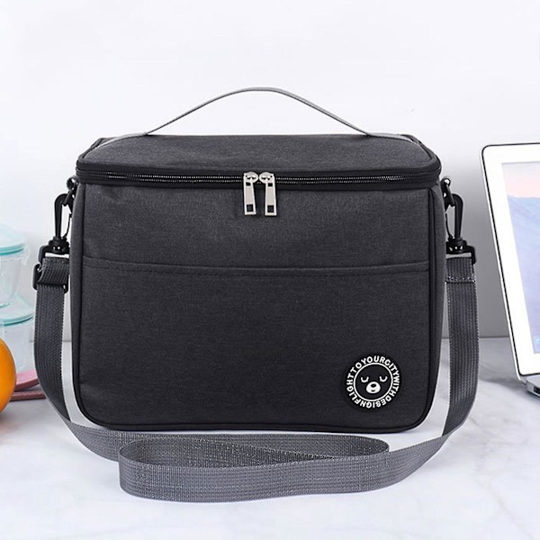 Lunch Bag Food Cooler Bags Multifunktionell Behållare Tote Case För Kontor Arbete Skola Strand Resa Black M