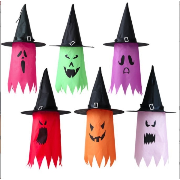 2st Halloween häxhattar Wicked Witch Hat för Halloween Party Maskerad Cosplay rekvisita Barn Vuxna (röd)