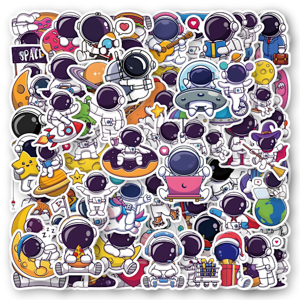 Kawaii Astronaut-60 stk. Decals Æstetiske Vandtætte Vinyl Pakke Stickers til Vandflaske Bærbar Skateboard DIY Fest