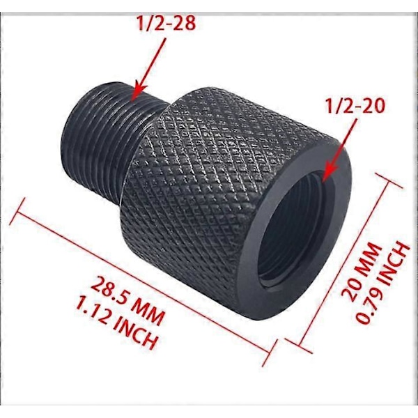 Gängadapter för pipände Hona 1/2-20 UNF till Hane 1/2-28 UNEF 0018{ad}