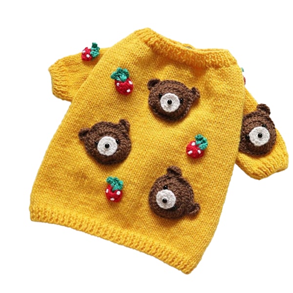 Dog Knitted Sweater Cute Pattern Soft Warm Comfortable Stylish Small Dog Sweater Sweater For Dogs Cats Pets Autumn Winter Bear Pattern M