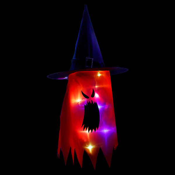 2st Halloween häxhattar Wicked Witch Hat för Halloween Party Maskerad Cosplay rekvisita Barn Vuxna (röd)