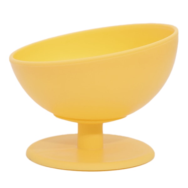 Pet Bowl Tilted Neck Protector with Large Capacity Anti Rollover Kitty Bowl for Food Water Dog Cat Yellow